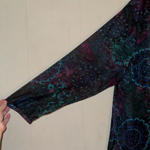 Maggie Barnes Catherines Women's 3X Floral Bohemian Blouse Multicolor Casual - Picture 4 of 6